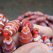 Vintage Millefiori style Feather Glass Beads Necklace (19x9.5mm)