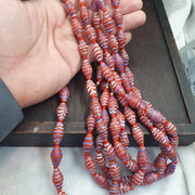 Vintage Millefiori style Feather Glass Beads Necklace (19x9.5mm)