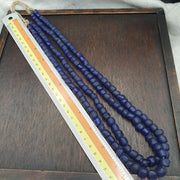 Beautiful old African Style cobalt Blue Glass Vintage Beads Strand