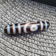 Himalayan Tibetan 2 eye dzi Agate bead amulet with nice soft patina
