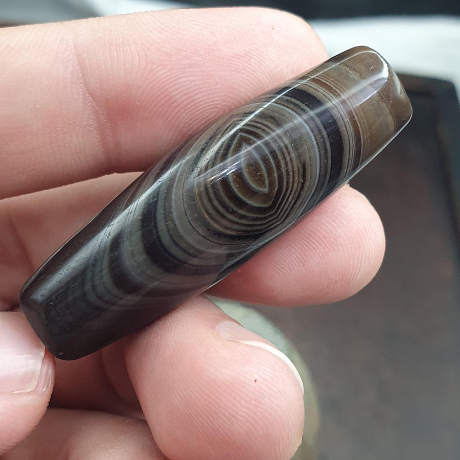 Himalayan Banded agate suleimani bead natural eye pattern old agate Amulet