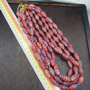 Vintage Millefiori style Feather Glass Beads Necklace (19x9.5mm)