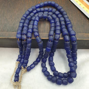 Beautiful old African Style cobalt Blue Glass Vintage Beads Strand