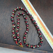 Venetian Style Black Eye Bead Necklace with Czech Red Whiteheart Glass Beads 10mm Artisan Statement Jewelry beads necklace gift