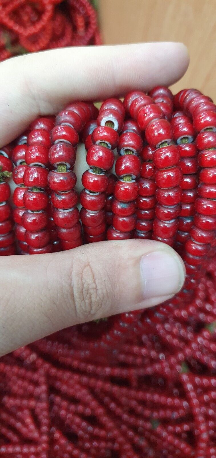Antique Venetian White Heart Trade Beads 7mm