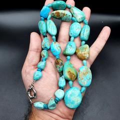 VINTAGE KINGMAN & SLEEPING BEAUTY TURQUOISE  BEADS Necklace 28.5" Strand