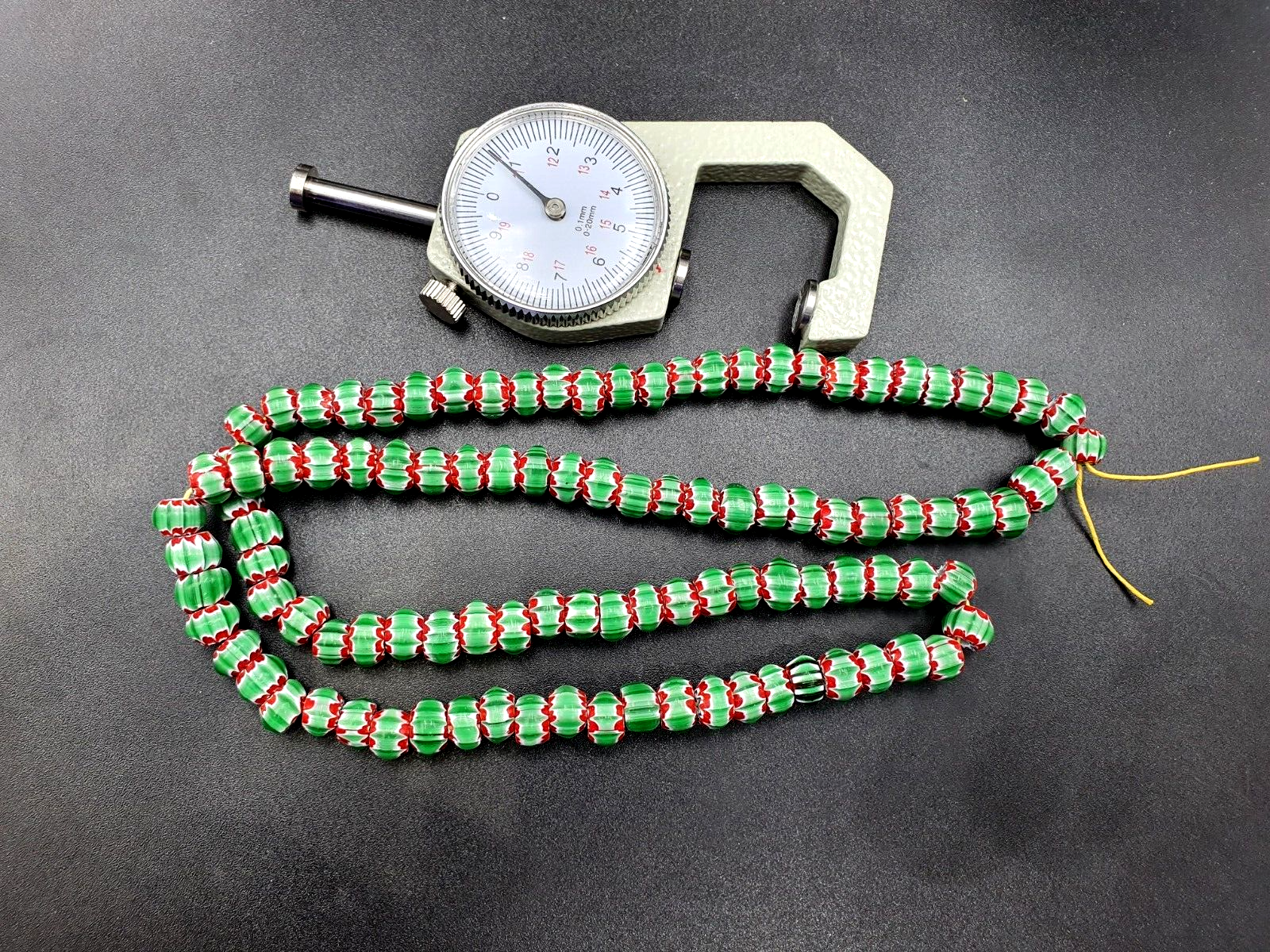 Stunning watermelon Chevrons Venetian Trade Beads Africa Authentic Antiques