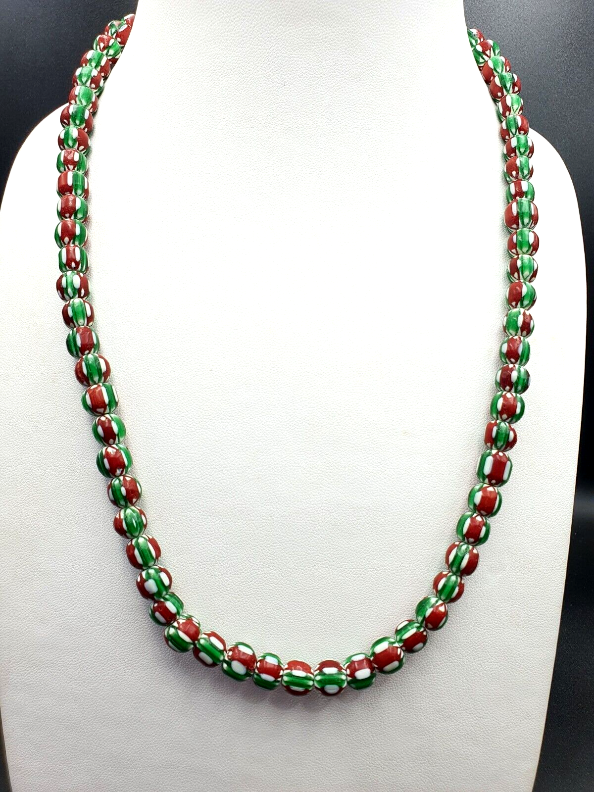 Stunning watermelon Chevrons Venetian Trade Beads Africa Authentic Antiques