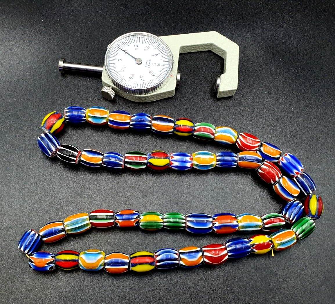 Stunning Chevrons Venetian Trade Beads Africa Authentic Antiques Full Strand