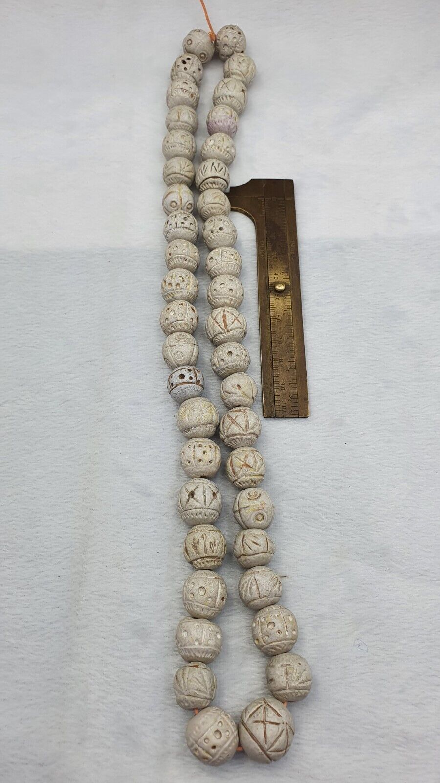 美麗的稀有古董陶土珠長串