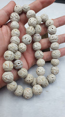 BEAUTIFUL RARE ANTIQUE TERRACOTTA  CLAY Beads long Strand