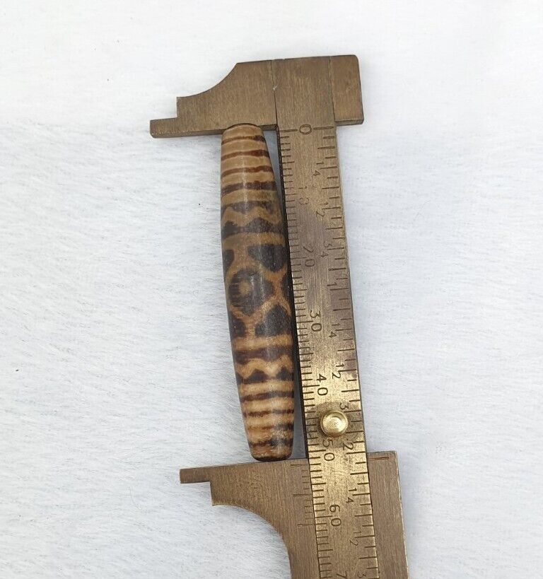 南亞緬甸古董貿易 Pumtek 石化木珠 19 世紀末 52 毫米
