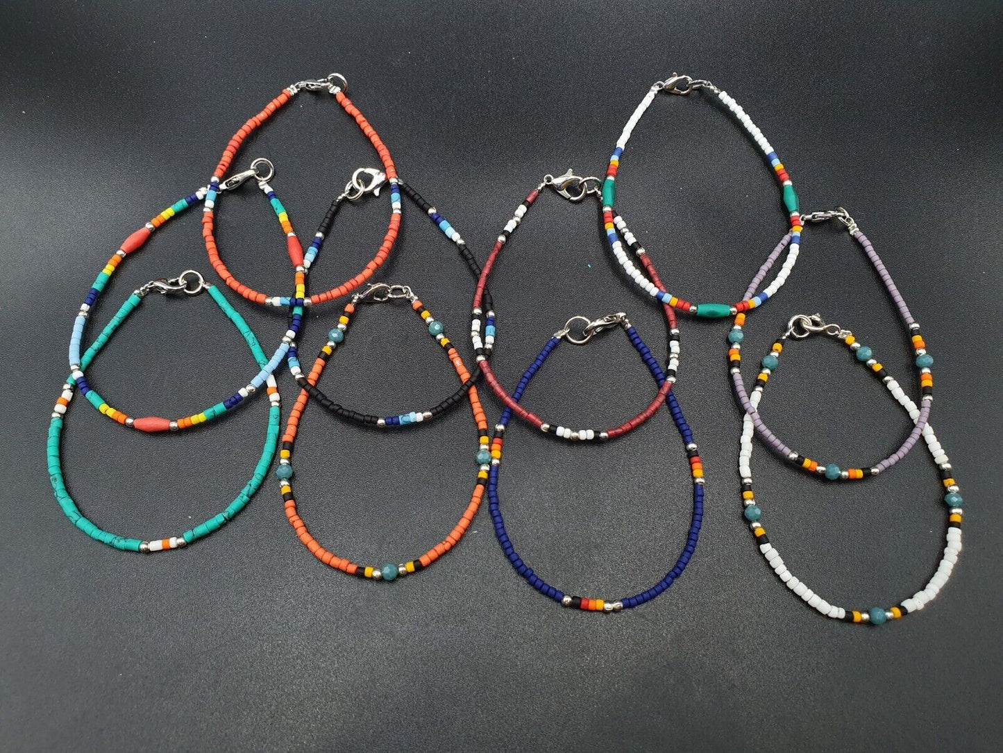 Großhandel Regenbogen-Samenperlenarmband, minimalistisches Perlenarmband 10 Stück