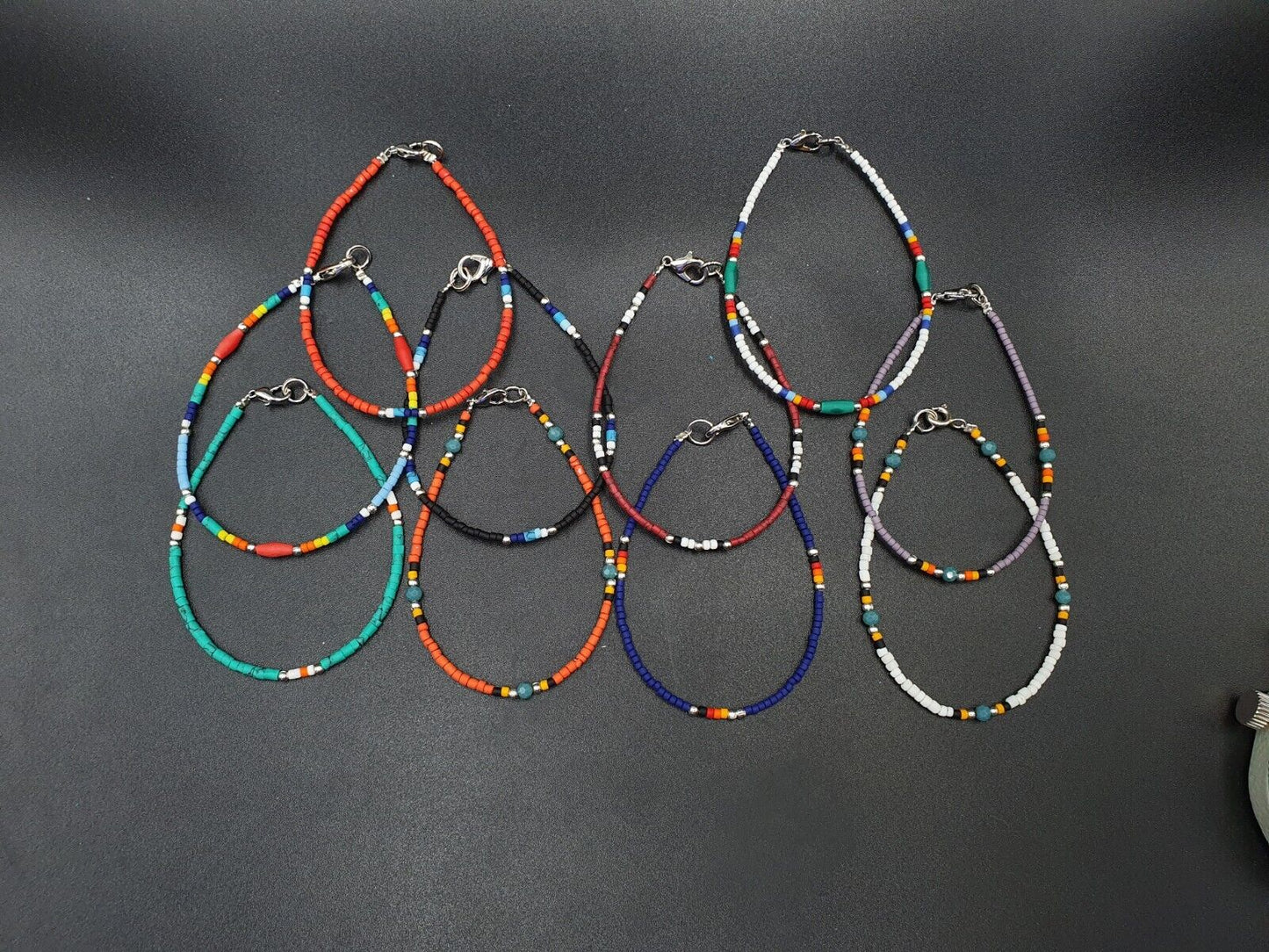 Großhandel Regenbogen-Samenperlenarmband, minimalistisches Perlenarmband 10 Stück