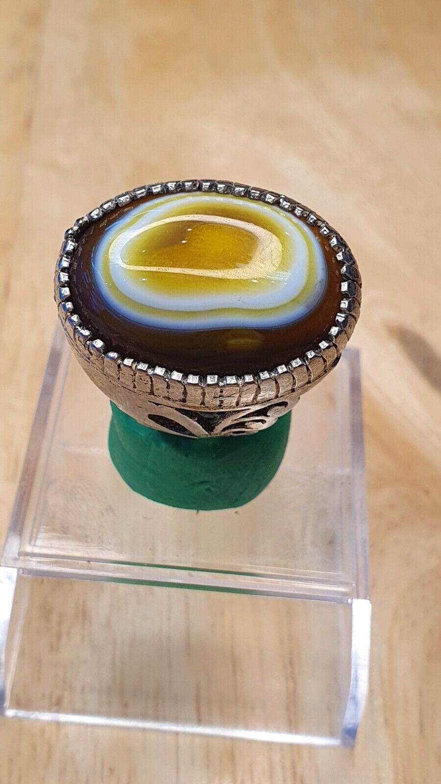 古董復古中東戒指，配亞美尼稀有眼瑪瑙石