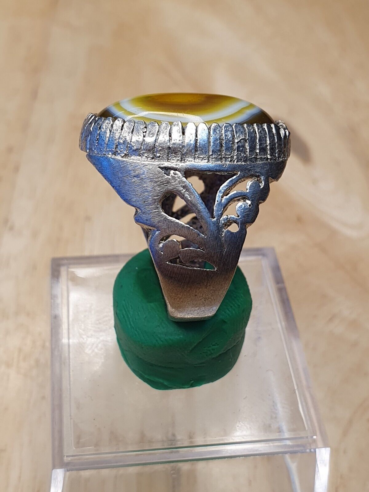 古董復古中東戒指，配亞美尼稀有眼瑪瑙石