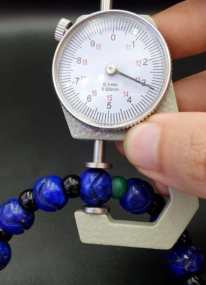 Lapislazuli-Steinperle, HANDgeschnitzter 100 % natürlicher blauer Lapisstein, Armband 