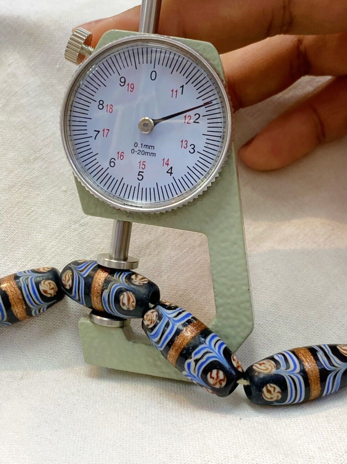 Vintage Millefiori Trade Fancy FEATHER Glasperlen 25×12 MM