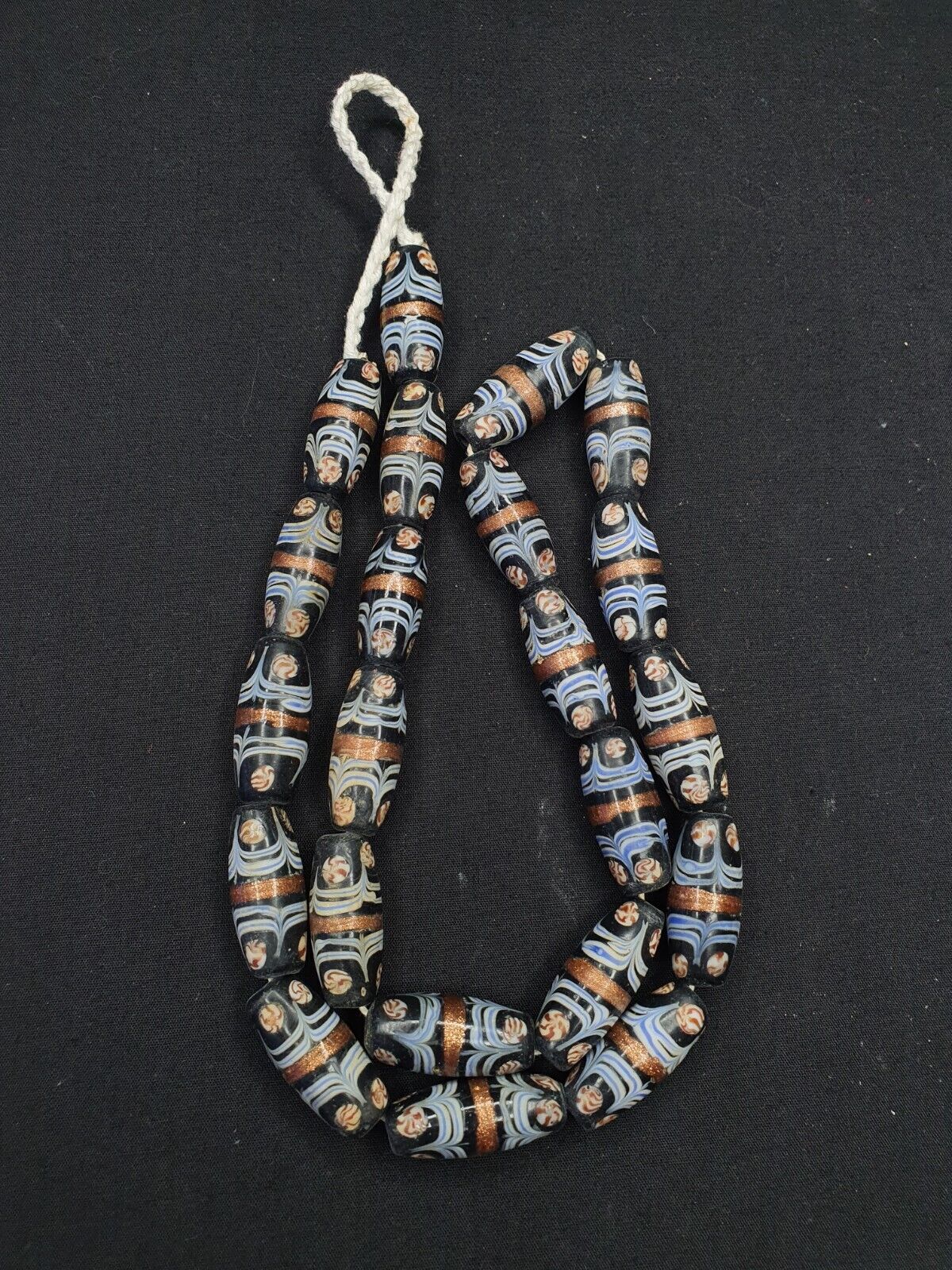 Vintage Millefiori Trade Fancy FEATHER Glasperlen 25×12 MM