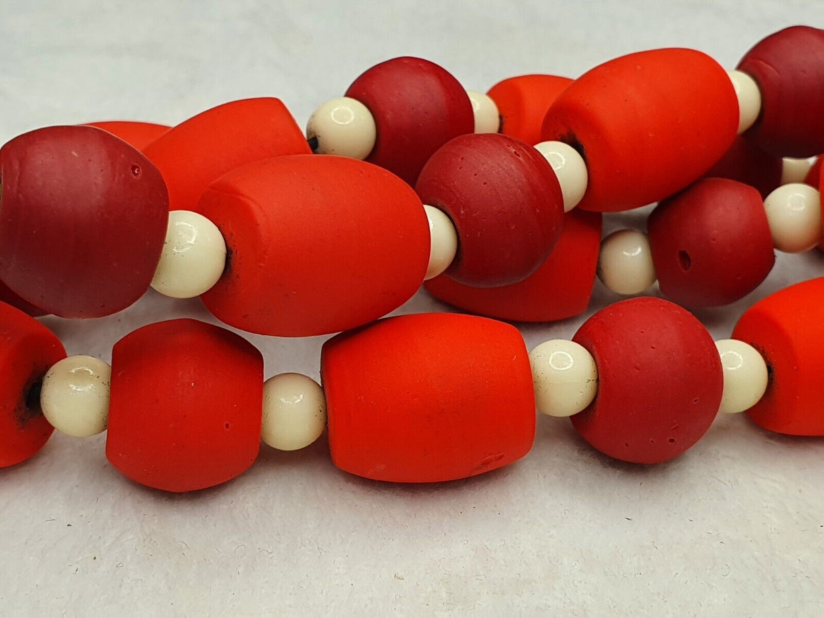 Beautiful mate Red  Round Beautiful Glass Beads Long Strand Necklace