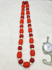 Beautiful mate Red  Round Beautiful Glass Beads Long Strand Necklace