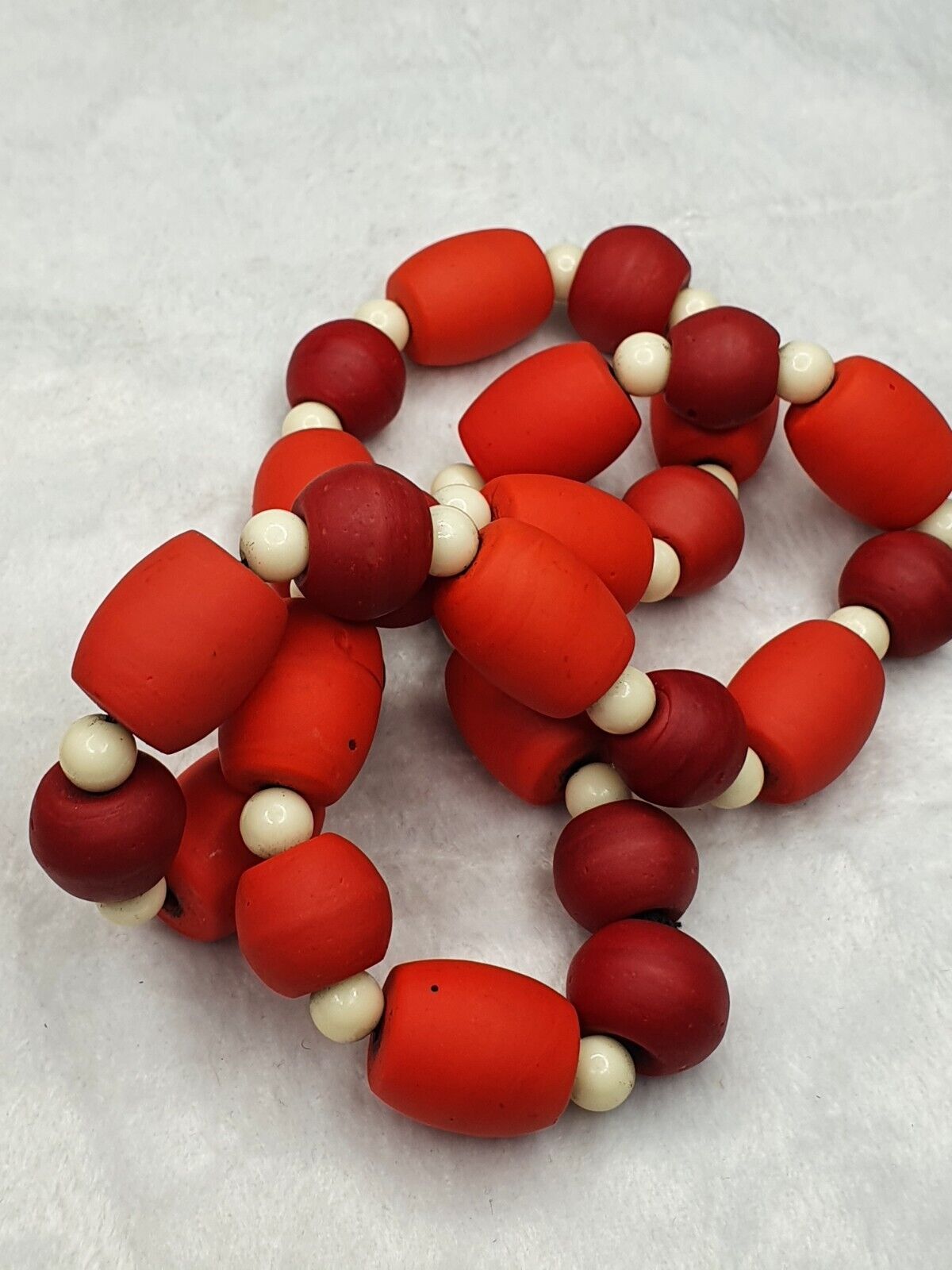 Beautiful mate Red  Round Beautiful Glass Beads Long Strand Necklace