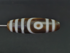 Vintage Old Himalayan Indo Tibetan Pure 2 Eyes Dzi Amulet Pendant Bead