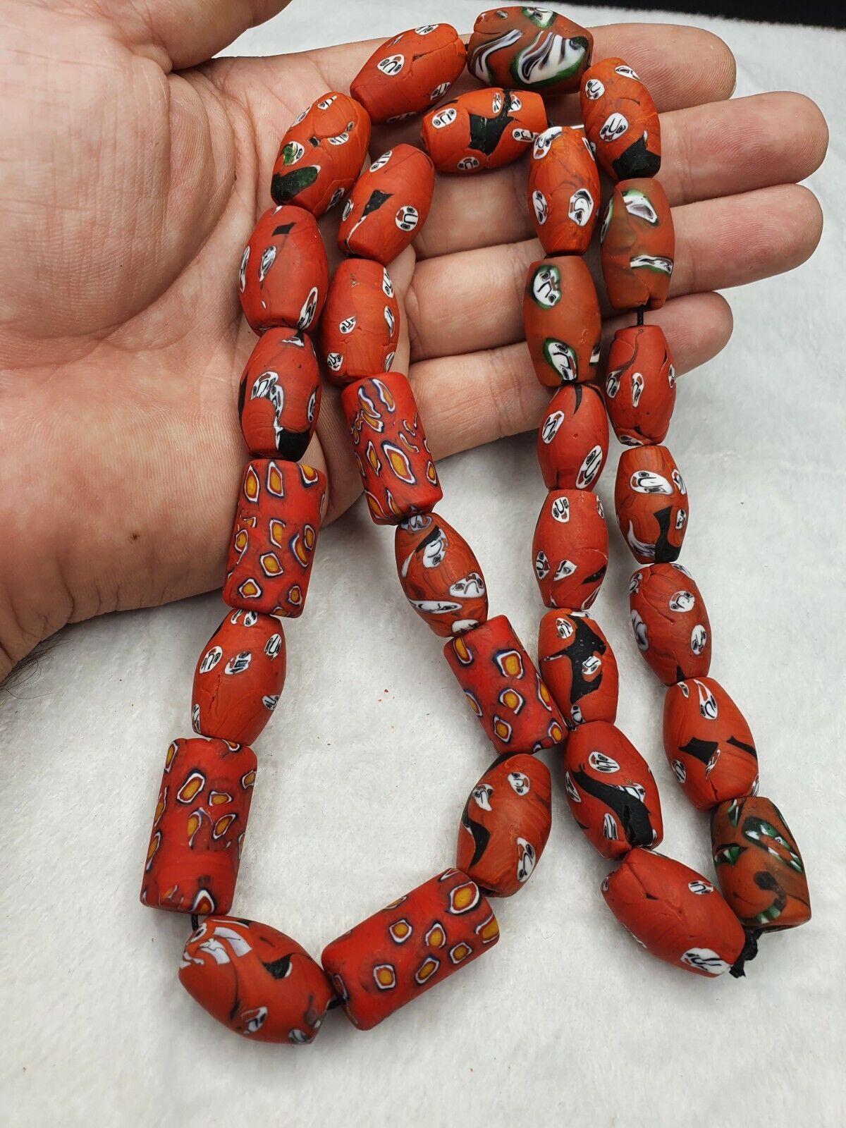Art Deco Vene Beautiful Murano Moretti Millefiori Mosaic Glass Beads 13-15mm