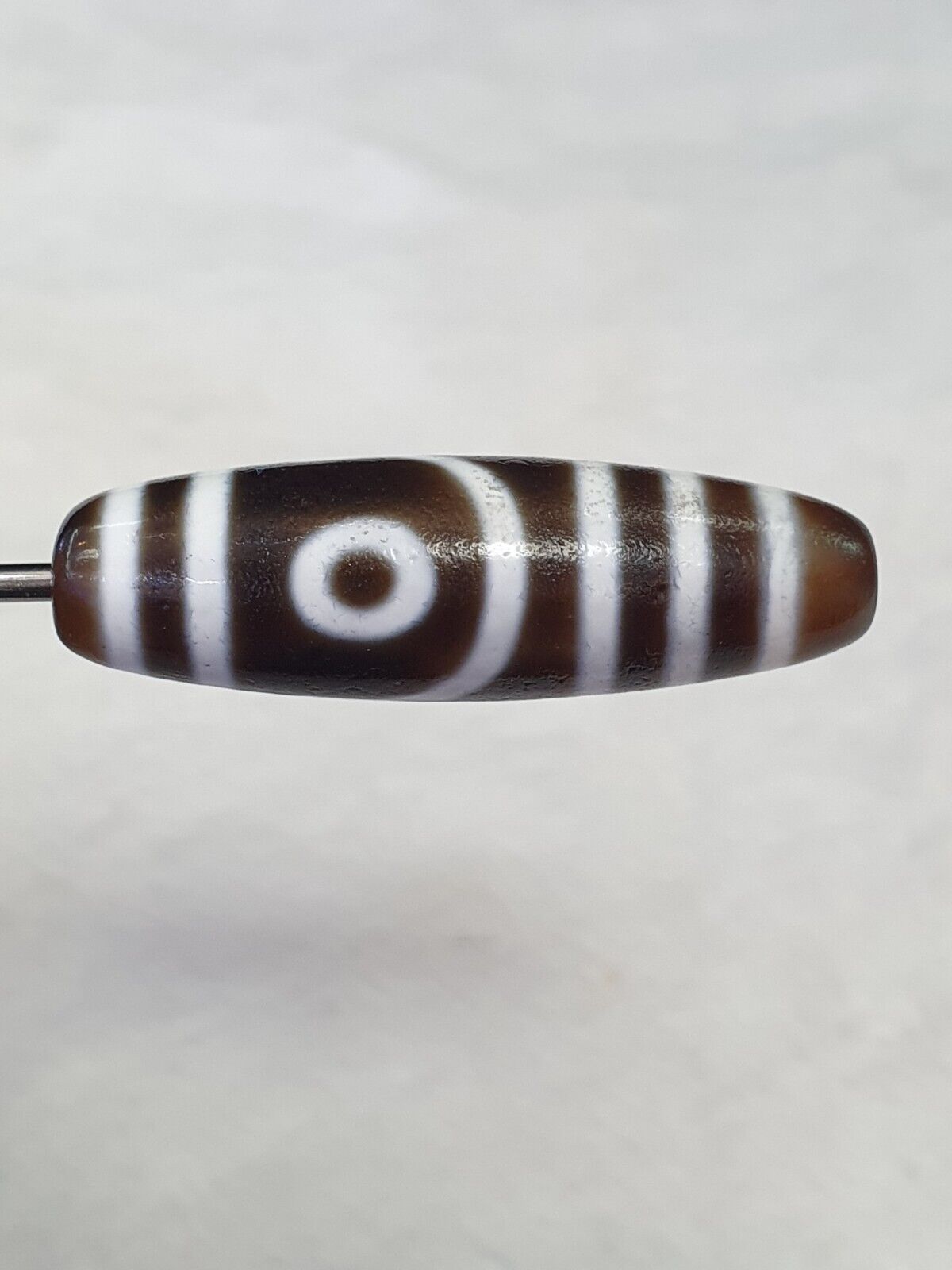 Vintage Old Himalayan Indo Tibetan Pure 2 Eyes Dzi Amulet Pendant Bead