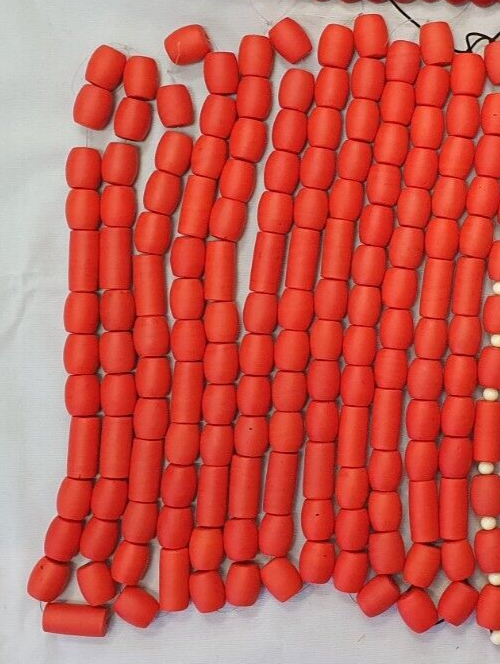 Beautiful Red Round Beautiful Glass Beads Long Strand Necklace