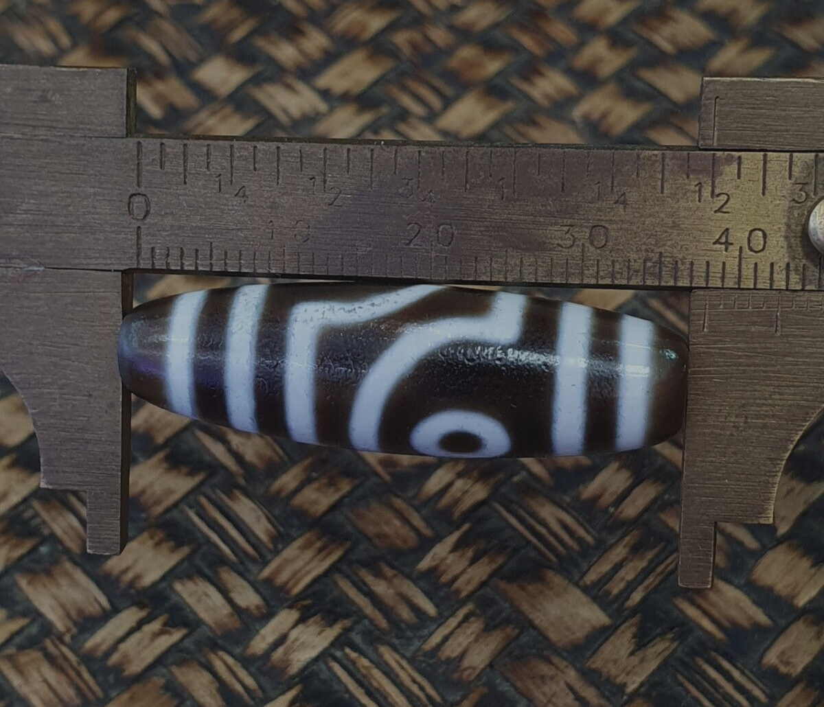 Vintage Old Himalayan Indo Tibetan Pure 2 Eyes Dzi Amulet Pendant Bead