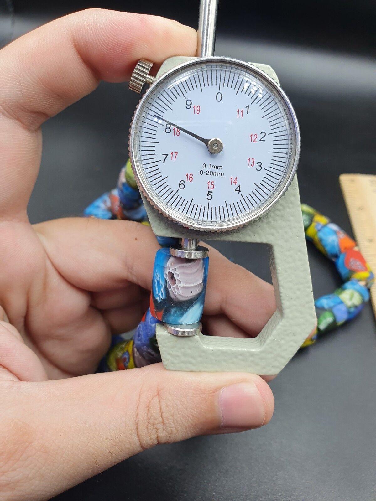 vintage Venerano trade Beads Beaded Necklace Strand 15x18mm