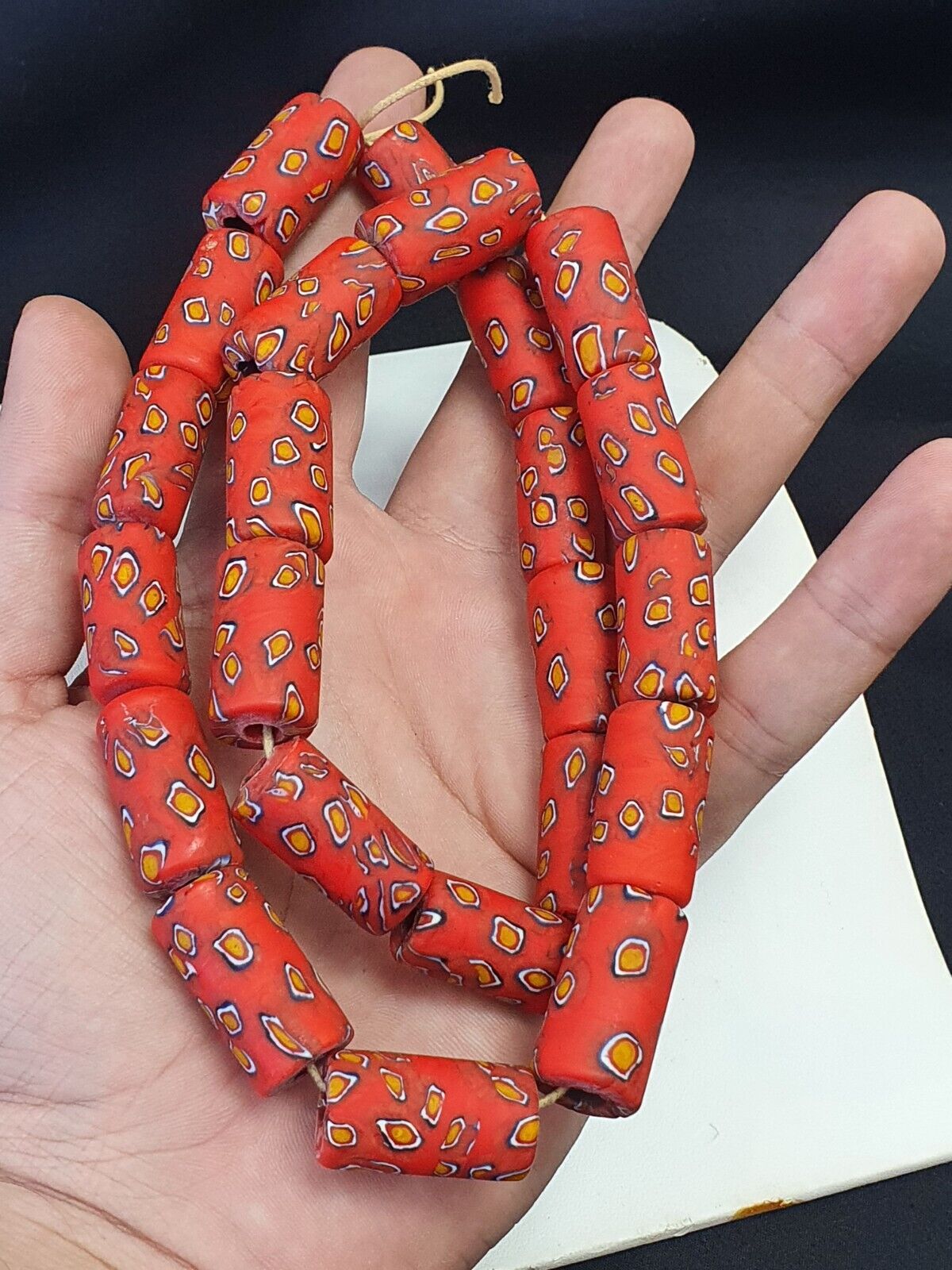 Vintage Trade Red Beads Beaded Necklace