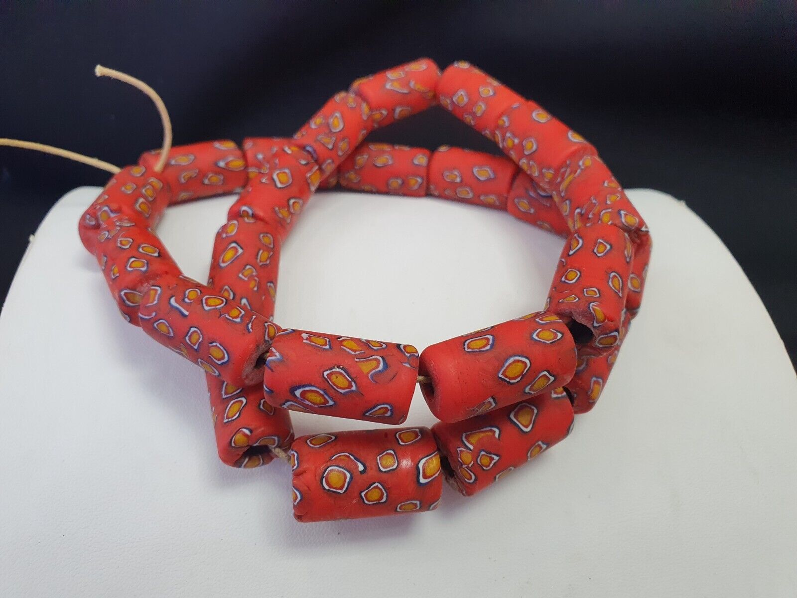 Vintage Trade Red Beads Beaded Necklace