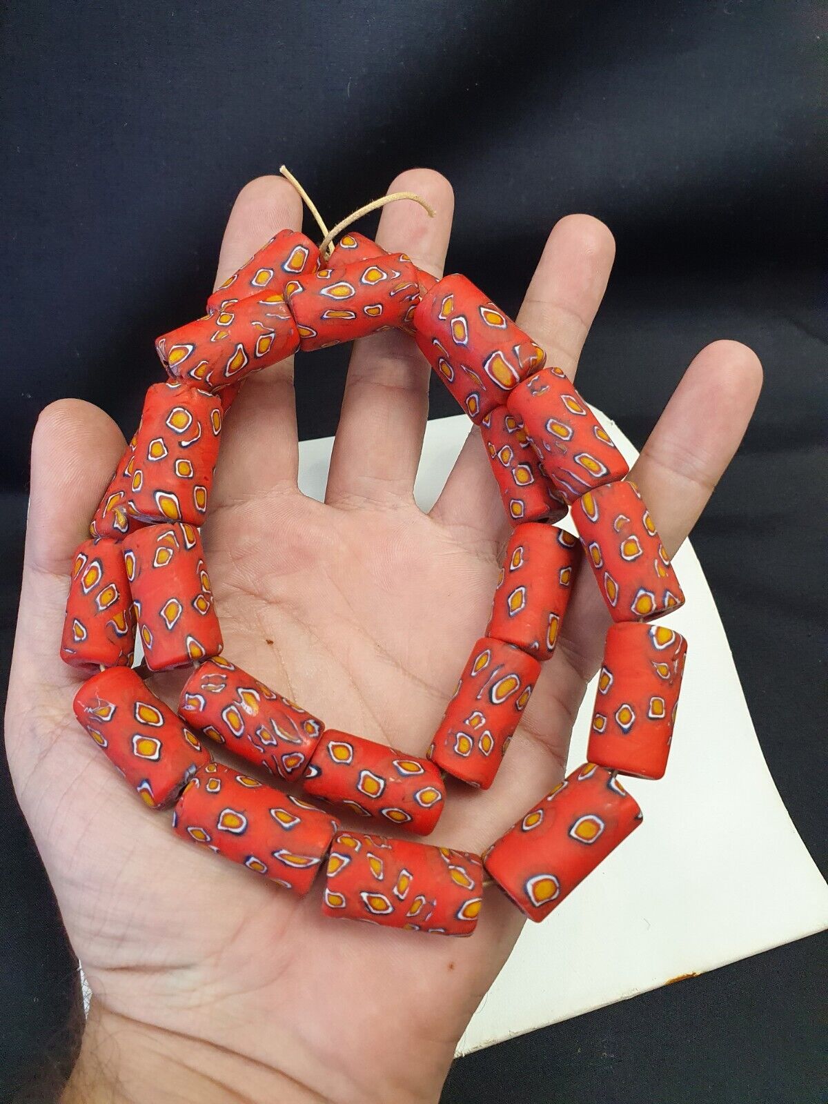 Vintage Trade Red Beads Beaded Necklace