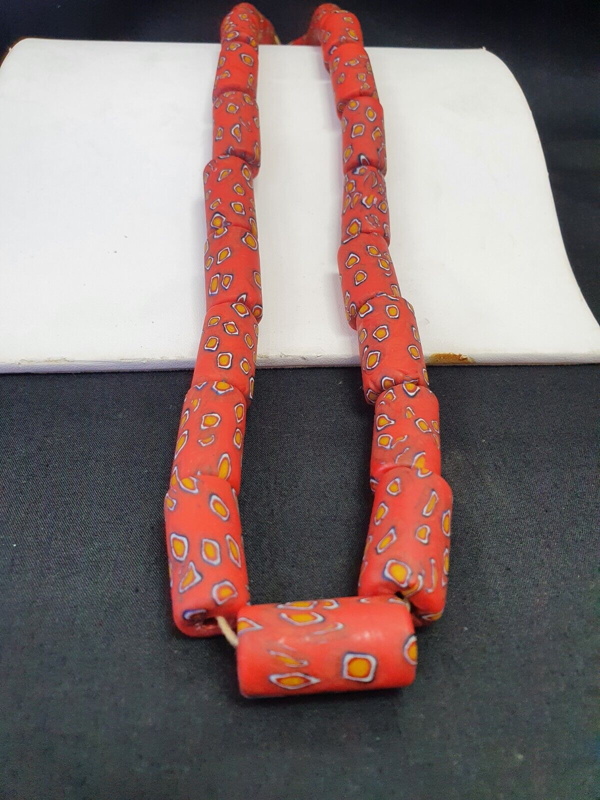 Vintage Trade Red Beads Beaded Necklace