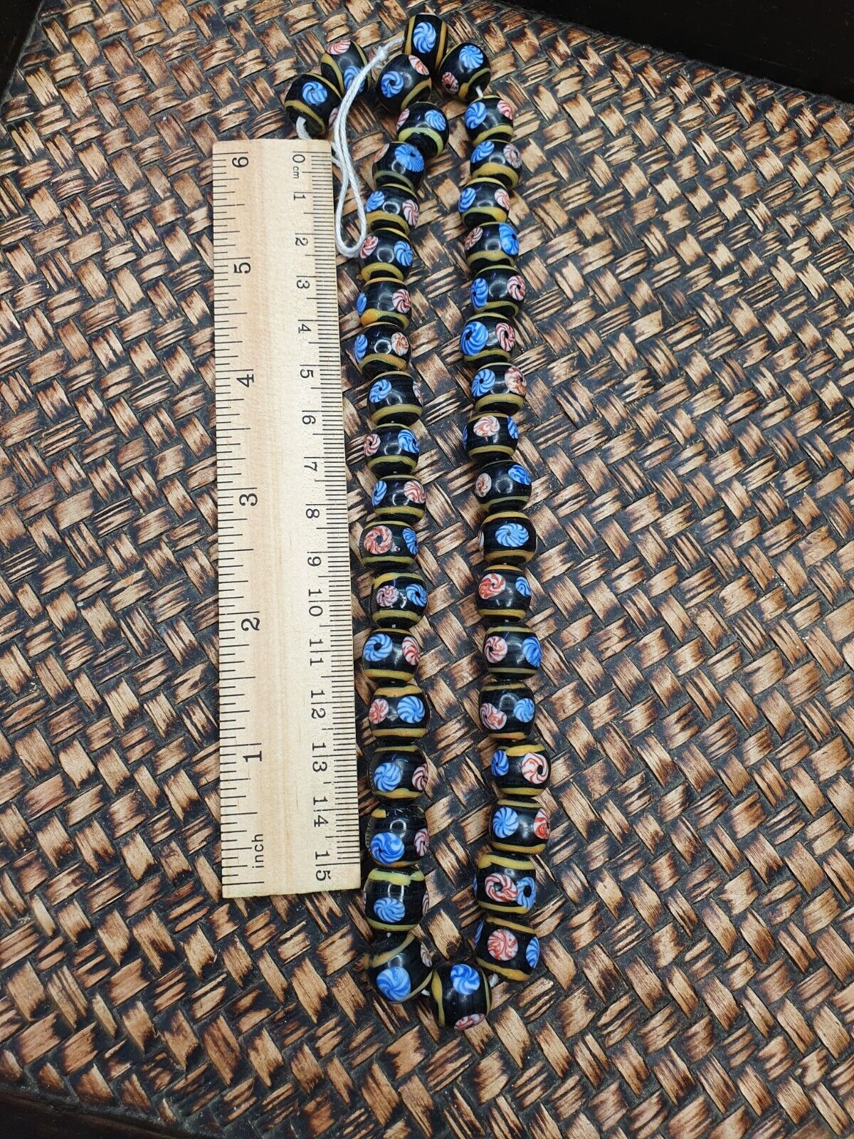 vintage Millefiori trade Fancy candy glass beads 13 MM