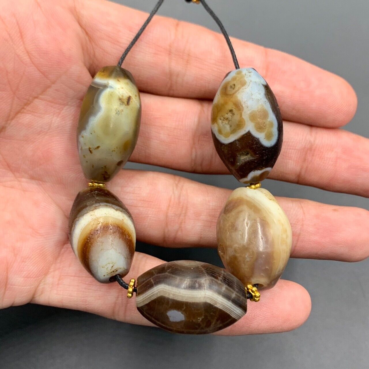 古董古老喜馬拉雅印度西藏蘇魯瑪尼瑪瑙珠頂級稀有珠子
