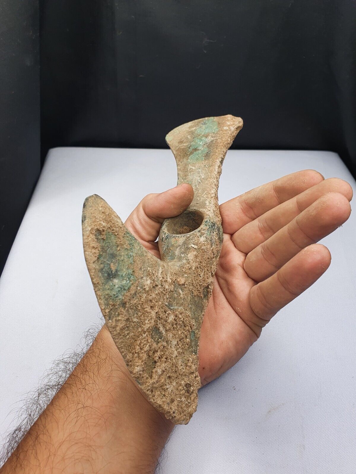 Circa 10th-8th BC Ancient Luristan Bronze Heavy Double Axe-Head Luristan Empire