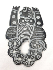 East Oasis Ancient Jiroft Black Stone Figure of Mystical Muscular Men, Carved Antiquity