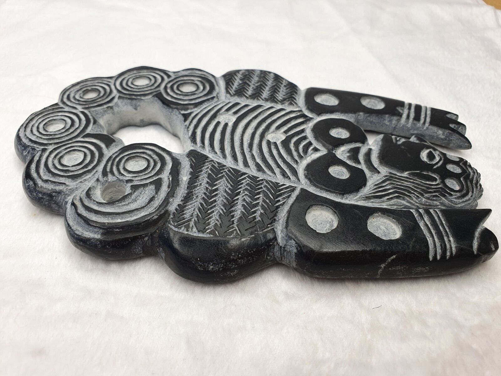 Ancient Jiroft Civilization BLACK Stone figure of mystical muscular men