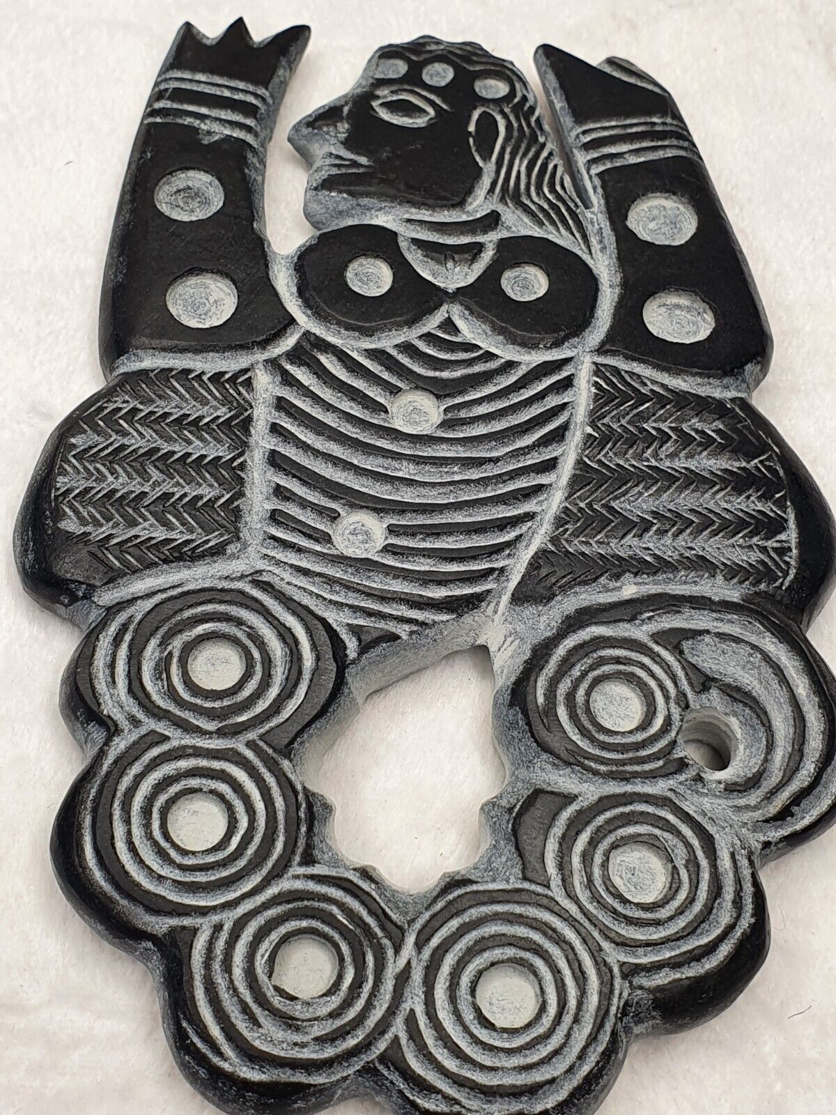 Ancient Jiroft Civilization BLACK Stone figure of mystical muscular men