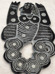 East Oasis Ancient Jiroft Black Stone Figure of Mystical Muscular Men, Carved Antiquity