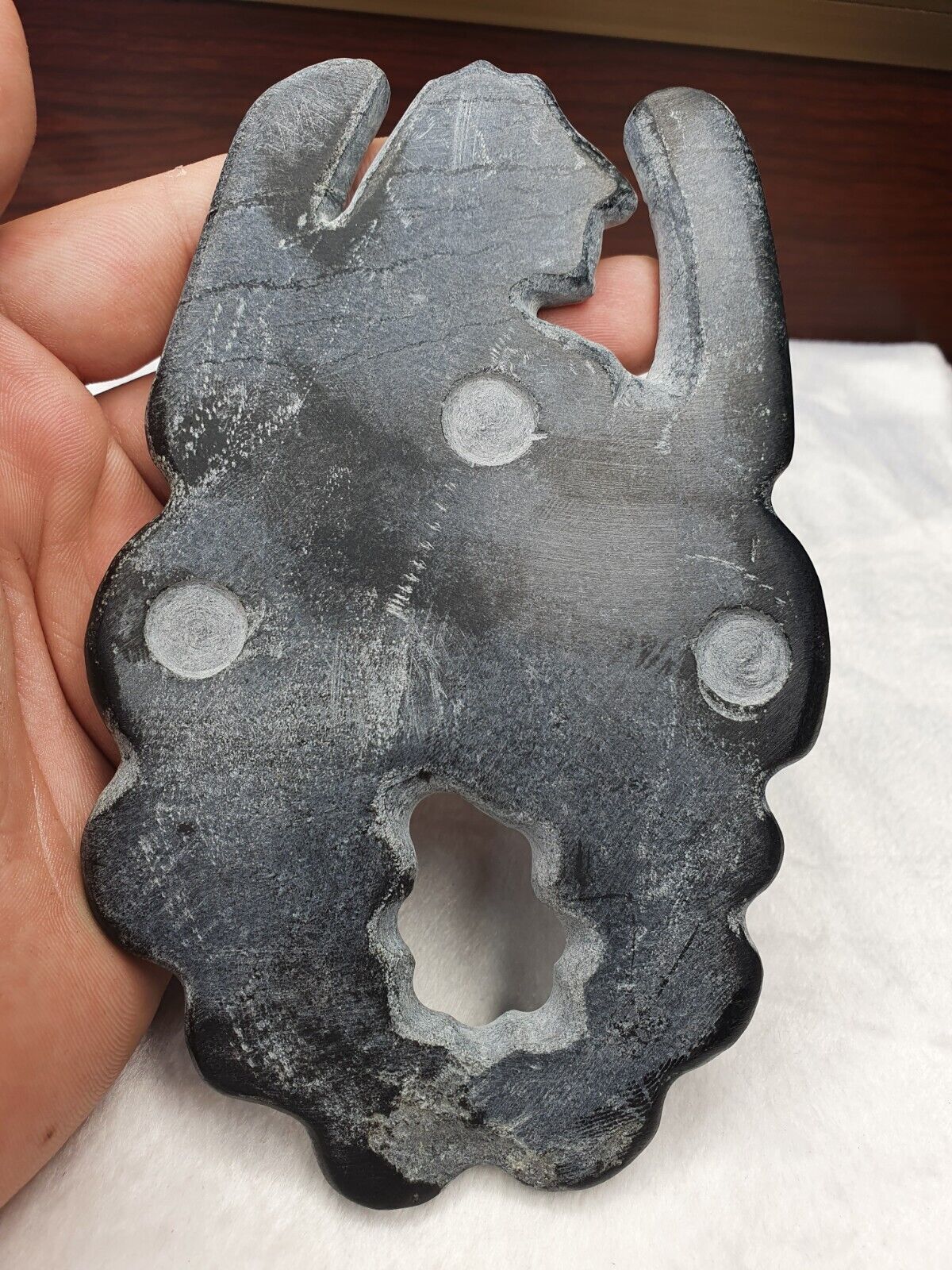 Ancient Jiroft Civilization Chlorite Stone figure of mystical muscular men