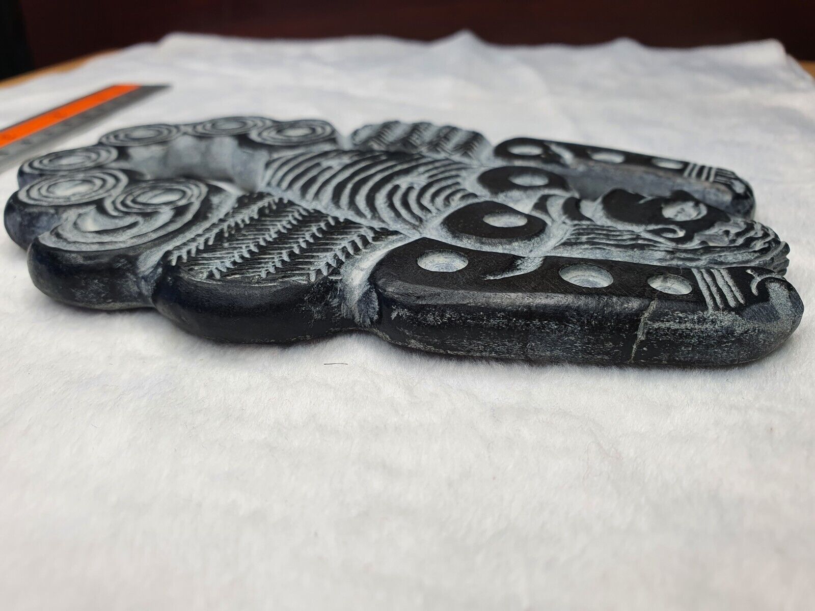 Ancient Jiroft Civilization Chlorite Stone figure of mystical muscular men