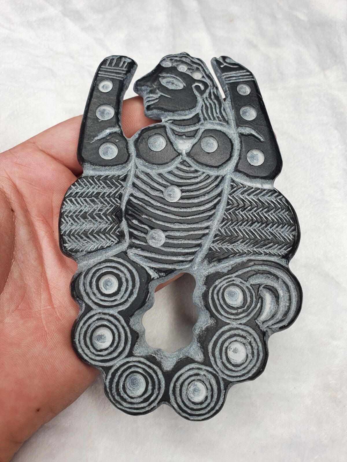 Ancient Jiroft Civilization Chlorite Stone figure of mystical muscular men