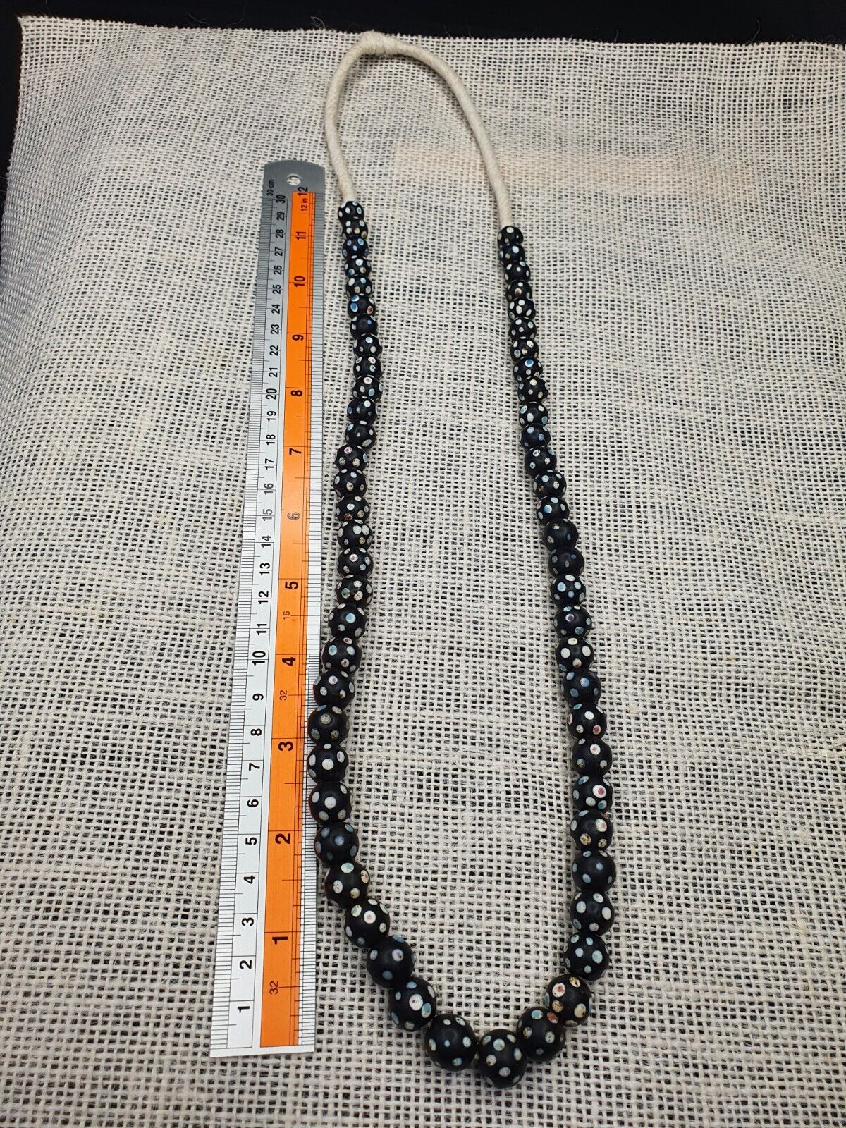 Black Dot Venetian Skunk beads African Trade Beads Authentic Antiques COLLECTION