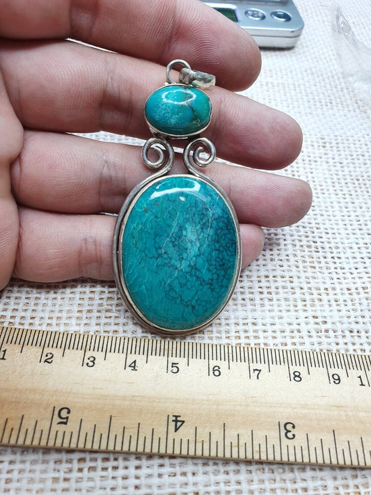 Native American Sterling  Silver and Blue Ridge Mountain Turquoise 23.4 Grams