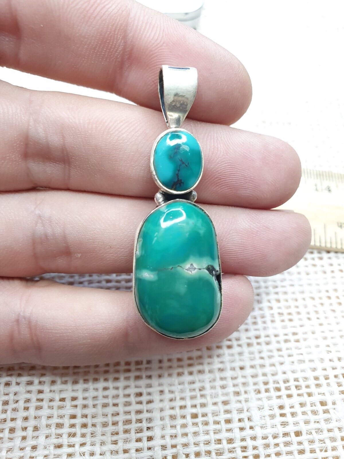 Native American Sterling  Silver and Blue and green Turquoise