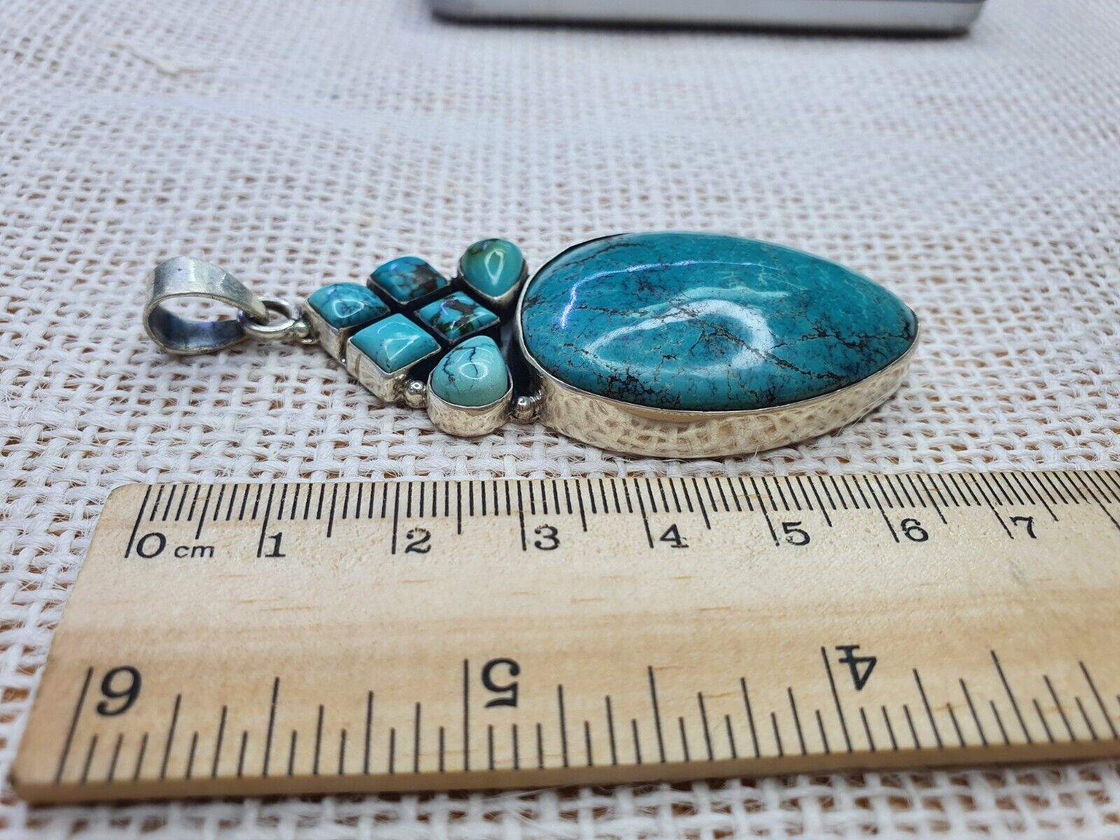 HUGE Native American Pendant Natural Turquoise 22.2 Grams